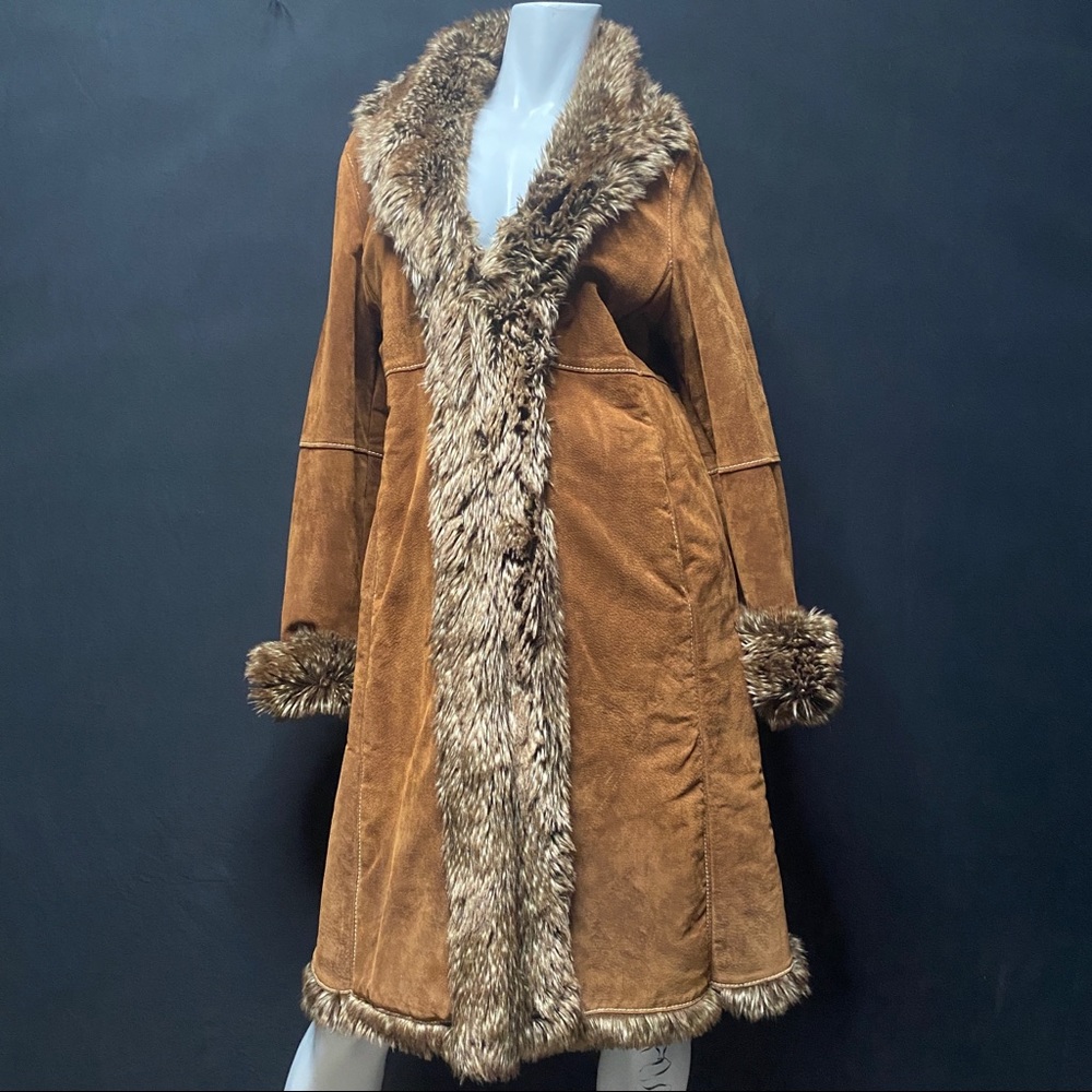 Wilsons Leather, Pelle Studio, Women’s Long Brown Leather Coat
